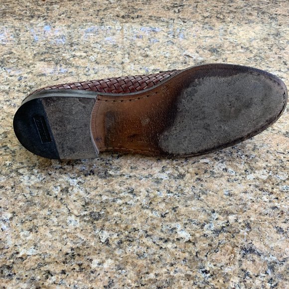 Vintage Bally Brown Leather Basket Weave Loafers main image 8